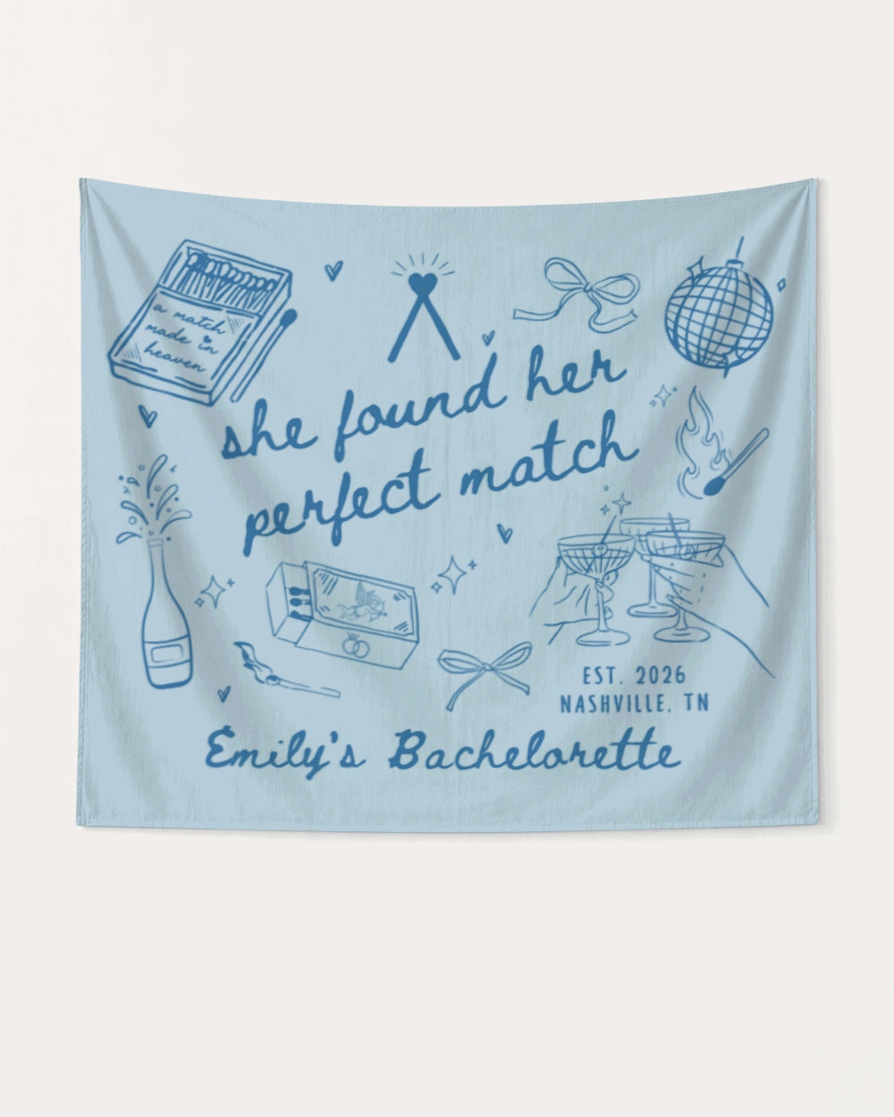 She Found Her Perfect Match Banner Chambray