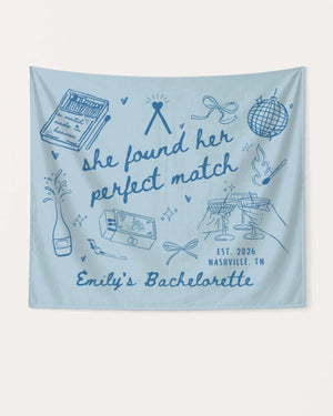 She Found Her Perfect Match Banner Chambray