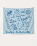 Hand-drawn line art bachelorette banner with playful doodles and Las Vegas theme. Personalized with bride name, EST. year, and destination city for the whole crew.