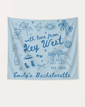 With Love from Key West Banner Chambray