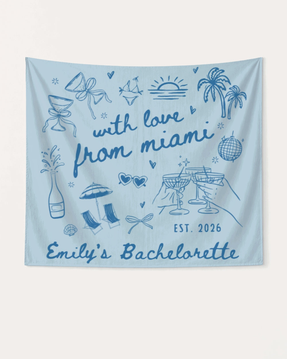 With Love from Miami Banner Chambray