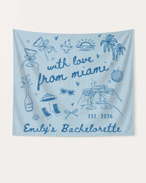 With Love from Miami Banner Chambray