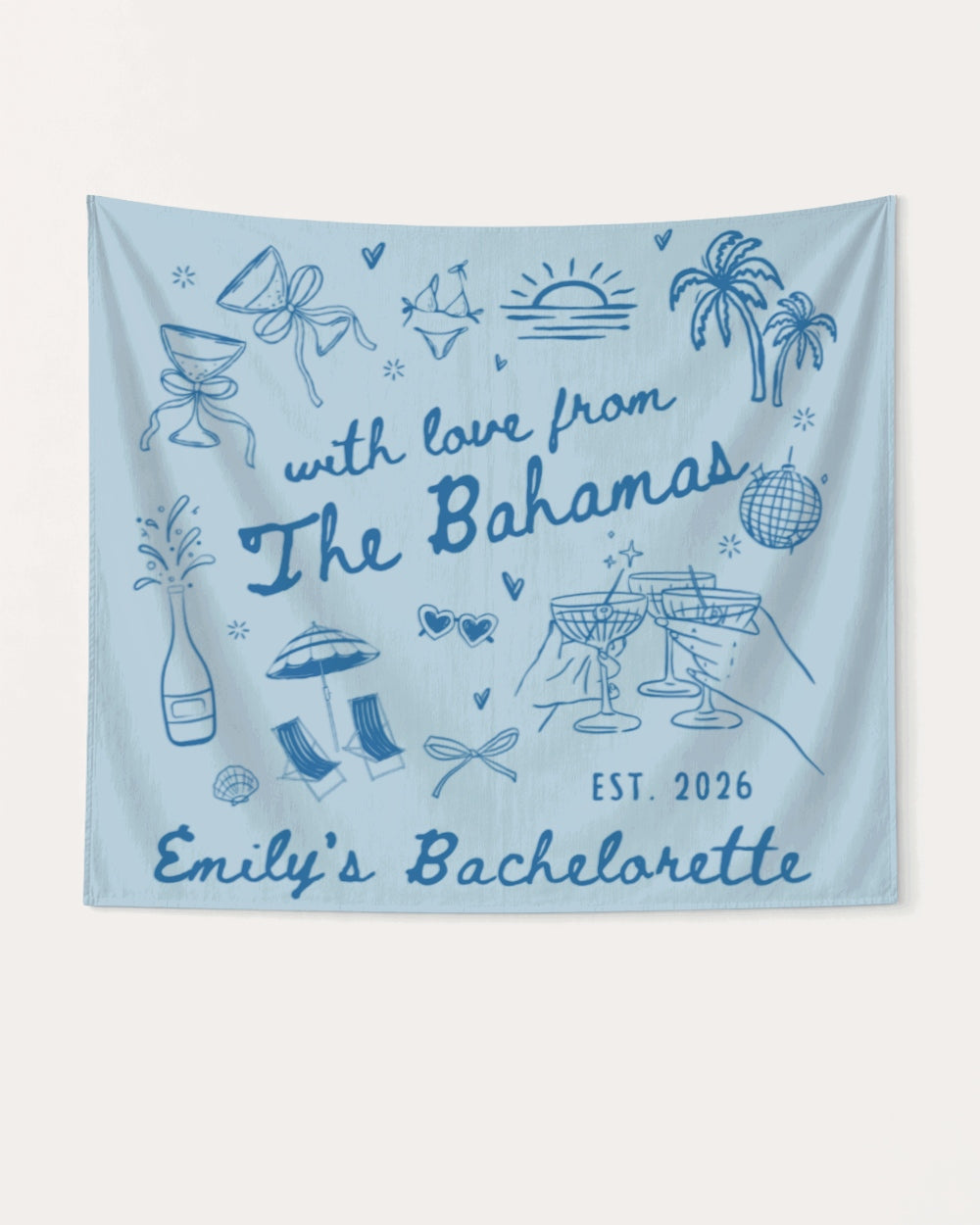 With Love from The Bahamas Banner Chambray