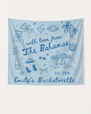 With Love from The Bahamas Banner Chambray