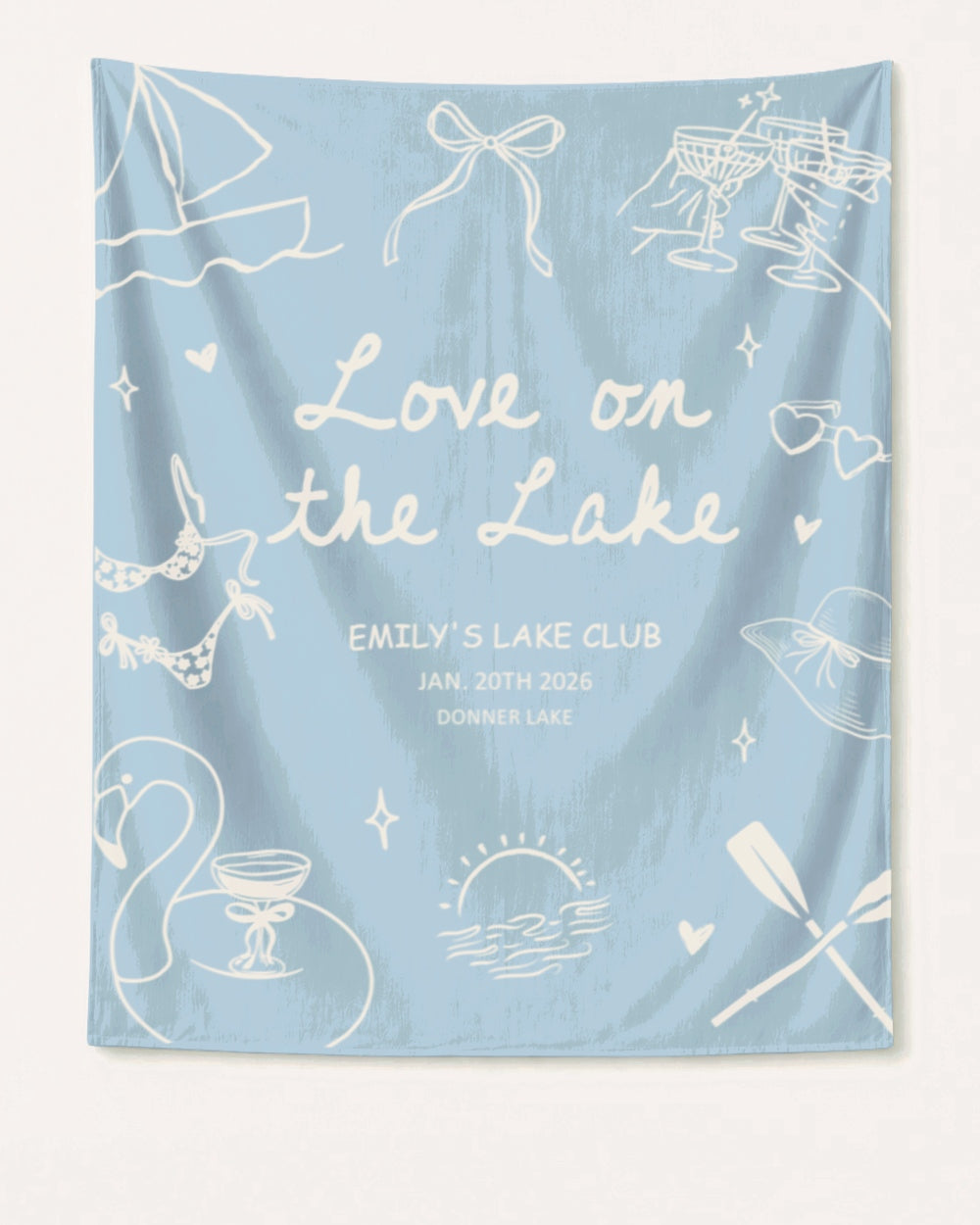 Love on the Lake Banner Chambray