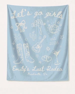Let's Go Girls Cowgirl Party Banner Chambray