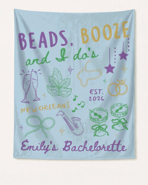 Beads, Booze and I Do's Banner Chambray