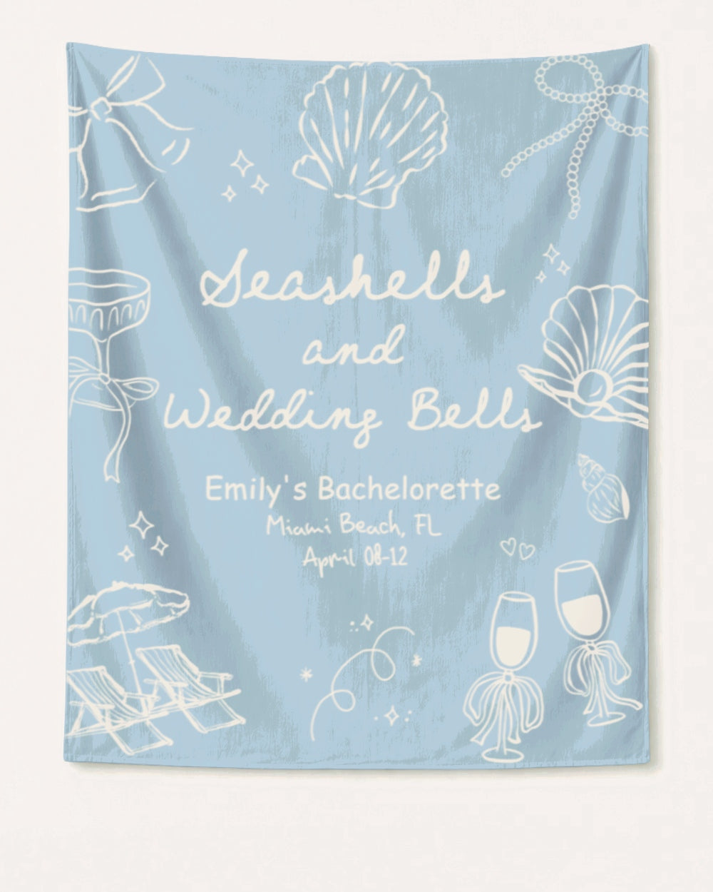 Seashells & Wedding Bells Banner Chambray