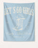 Vintage western-style bachelorette party banner with cowboy boot and hat illustration, script typography, and bold country lettering. Bride name, year, and city fully customizable for the whole Nashville crew.