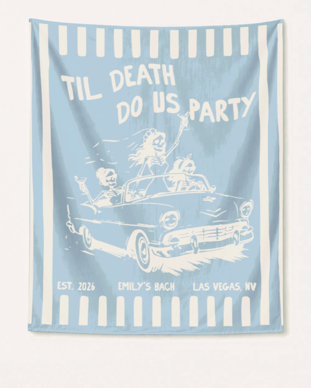 Bride or Die and Ride or Die Stripes Banner Chambray
