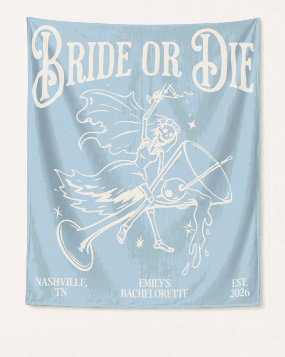 Bride or Die and Ride or Die with Martini Banner Chambray