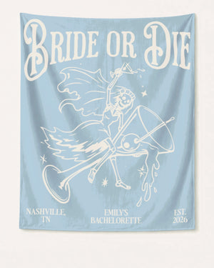 Bride or Die and Ride or Die with Martini Banner Chambray