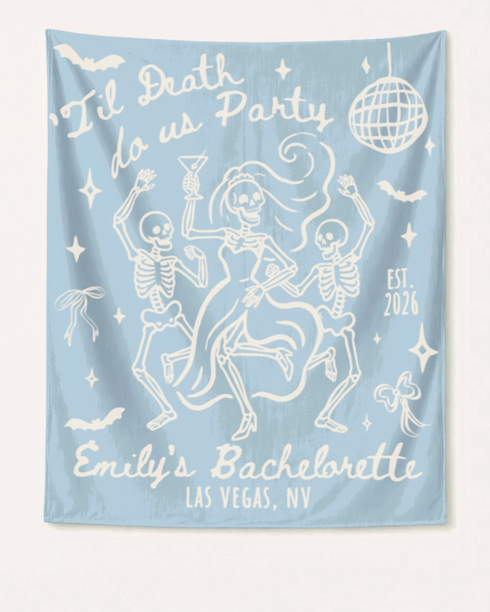 Til death do us party - Dancing Skeletons Banner Chambray