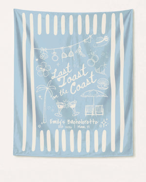 Last toast on the coast - Stripes Banner Chambray