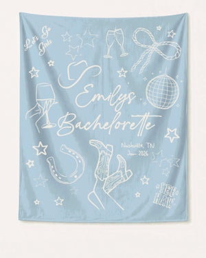 Let's Go Girls Disco Boots Banner Chambray
