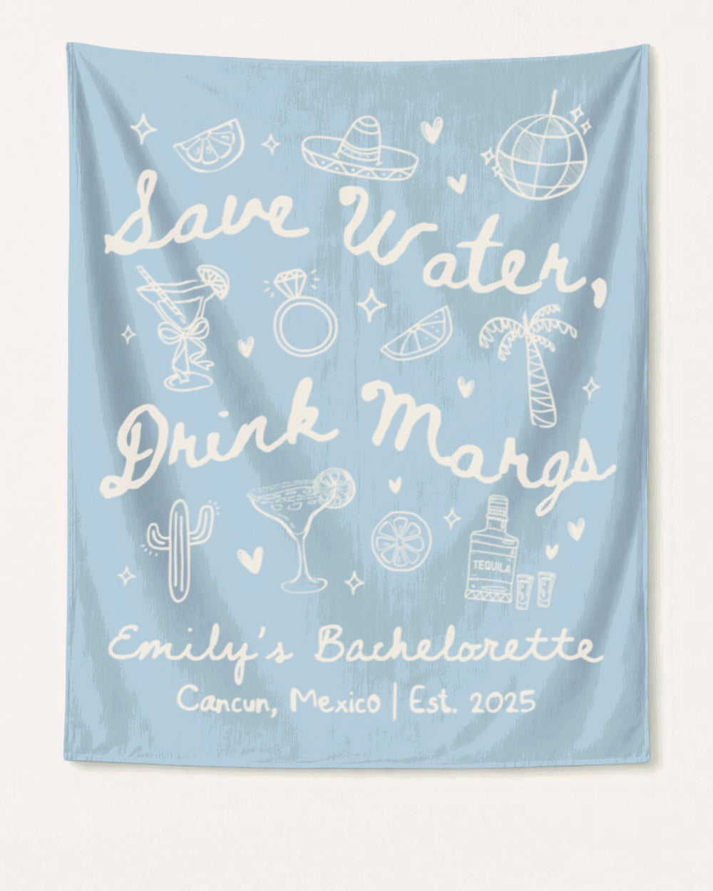 Save Water Drink Margs Banner Chambray