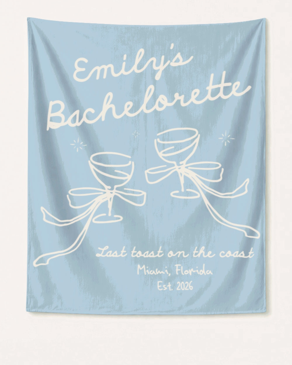 Last Toast on the Coast - Bow Cocktail Bach Banner Chambray