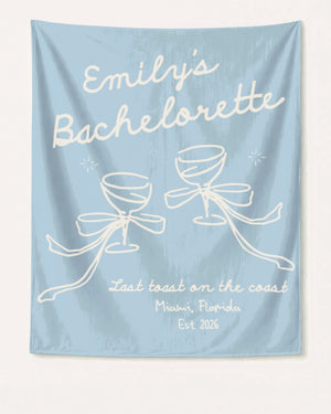 Last Toast on the Coast - Bow Cocktail Bach Banner Chambray