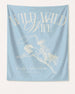 Vintage illustration bachelorette banner with script lettering and cowgirl rodeo art. Personalized with bride name, event city, and year for the last rodeo party weekend.