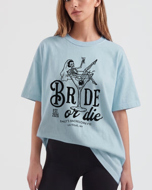 Bride or Die and Ride or Die T-Shirt Chambray