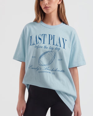 Last Play Before the Big Day - Football T-Shirt Chambray
