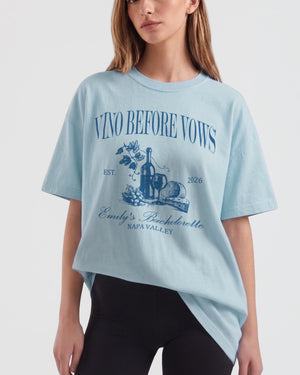 Vino Before Vows T-Shirt Chambray