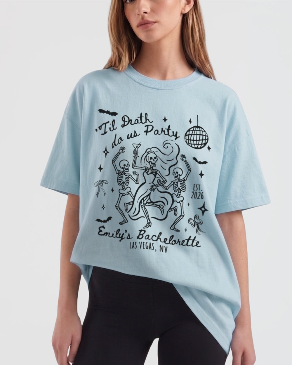 Til death do us party - Dancing Skeletons T-Shirt Chambray