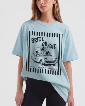 Bride or Die and Ride or Die Stripes T-Shirt Chambray