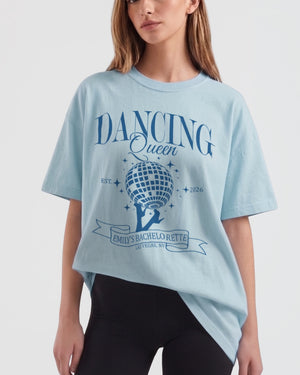 Dancing Queen, Disco Bride T-Shirt Chambray