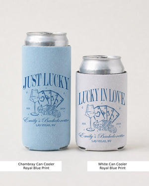 Lucky In Love Wine Cards Can Cooler Chambray