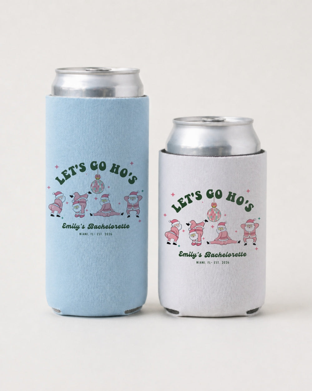Let's Go Ho's Can Cooler Chambray