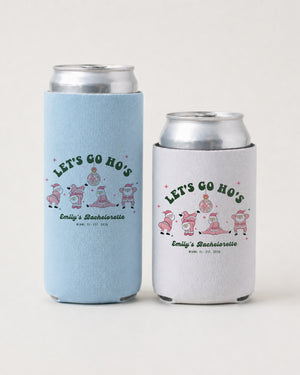 Let's Go Ho's Can Cooler Chambray