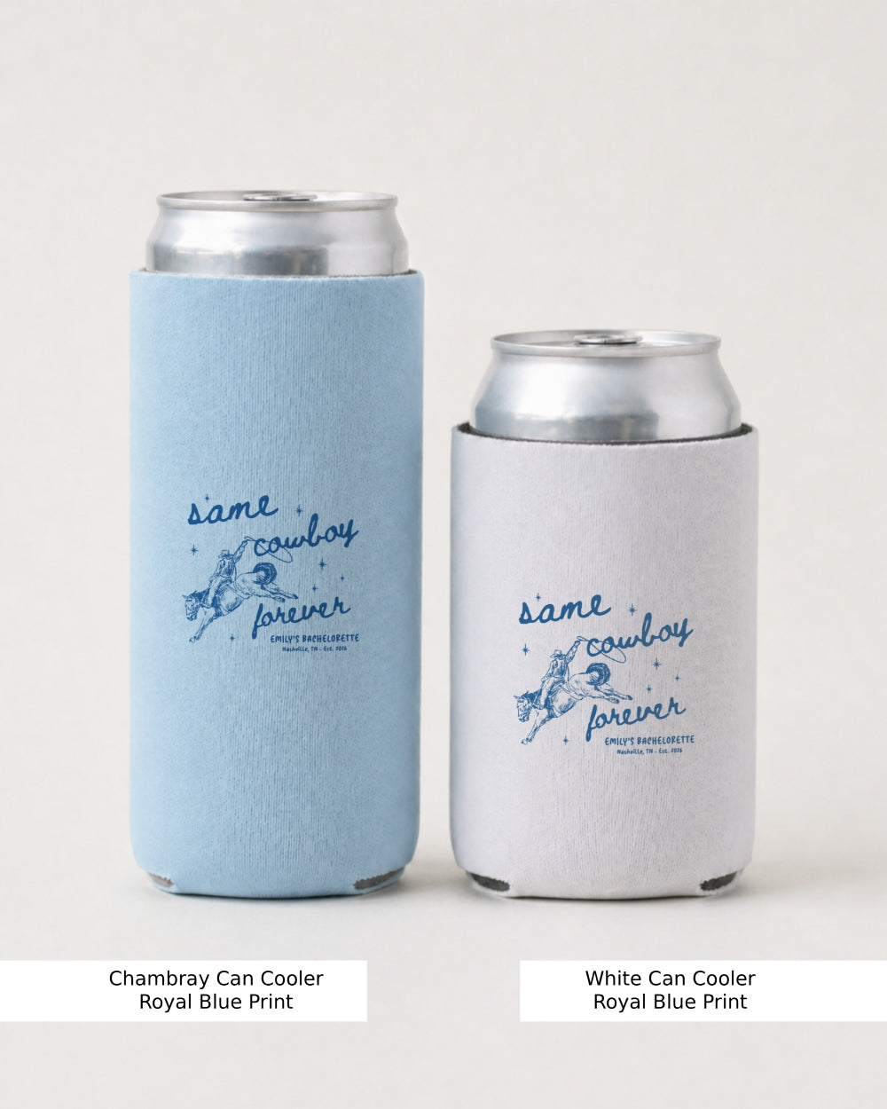 Same Cowboy Forever Can Cooler Chambray