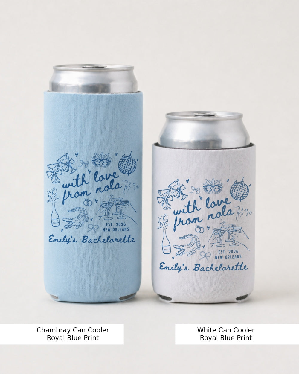 With Love from Nola Can Cooler Chambray