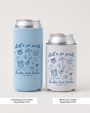 Let's Go Girls Cowgirl Party Can Cooler Chambray