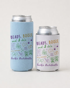 Beads, Booze and I Do's Can Cooler Chambray