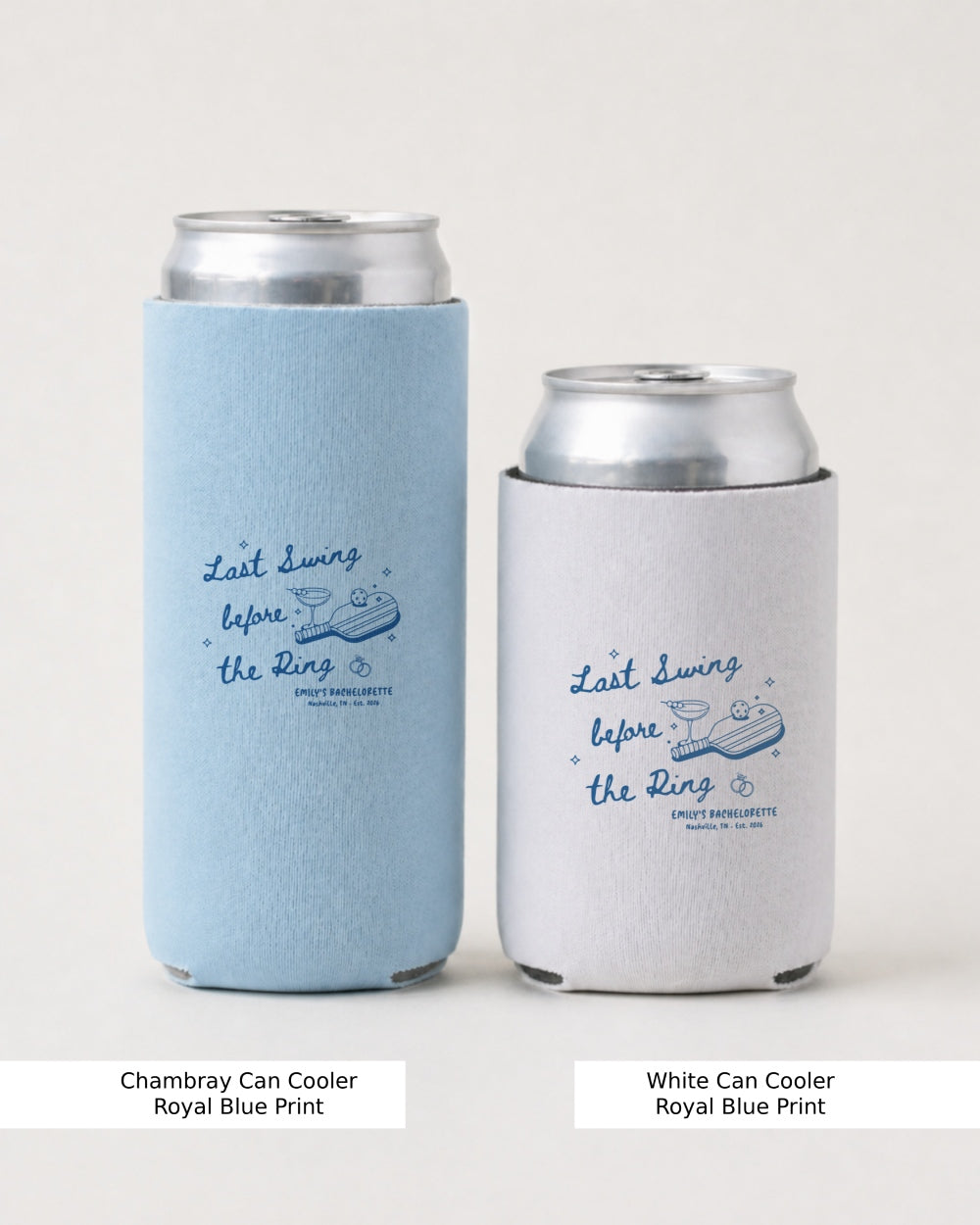 Last Swing Before the Ring - Pickleball Can Cooler Chambray