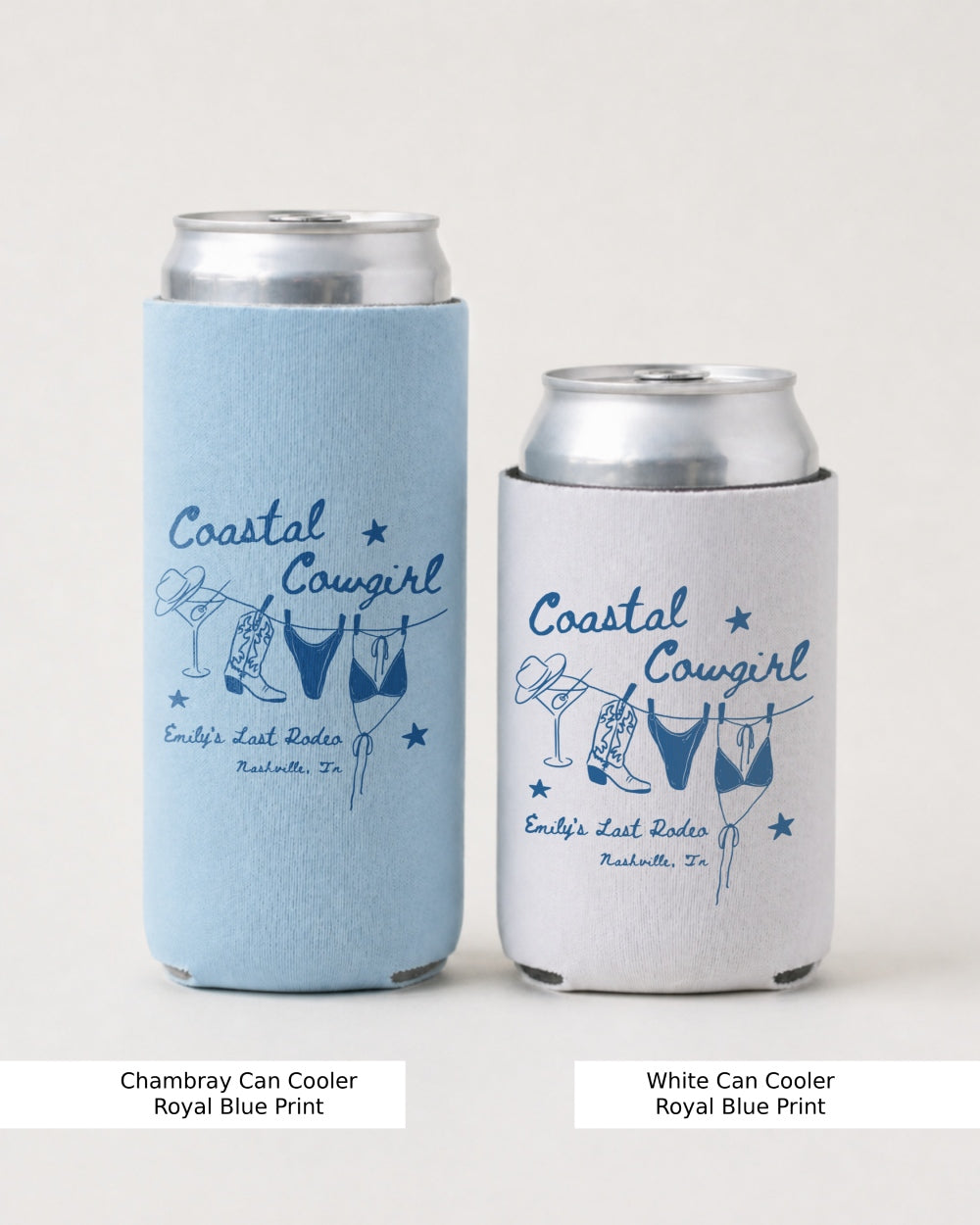 Coastal Cowgirl Can Cooler Chambray