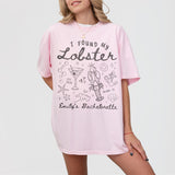 Comfort Colors® She Found Her Lobster Bachelorette Shirt Custom Maine Bachelorette Party Tshirt Coastal Fishing Bach Shirt Caught up in love - Blossom Product Image