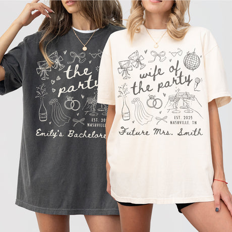 Comfort Colors® Wife of The Party Bachelorette Party Matching Shirts Custom Bachelorette Shirt Personalized Future Mrs Tee Bridal Party Gift - matching Image