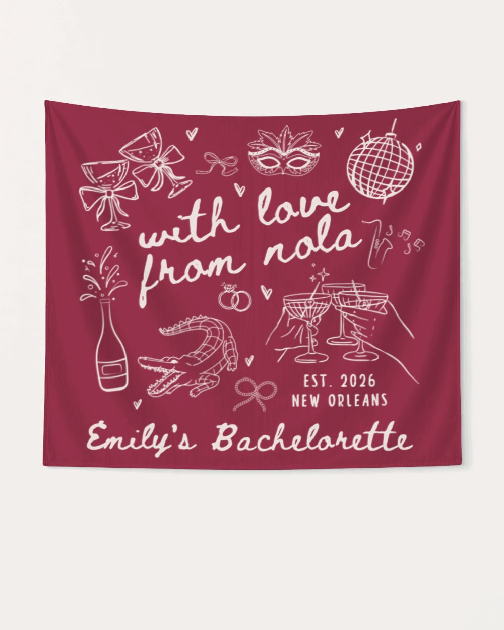 With Love from Nola Banner Crimson