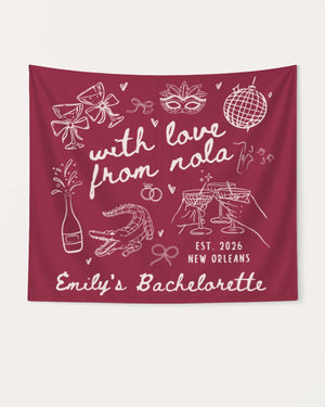 With Love from Nola Banner Crimson