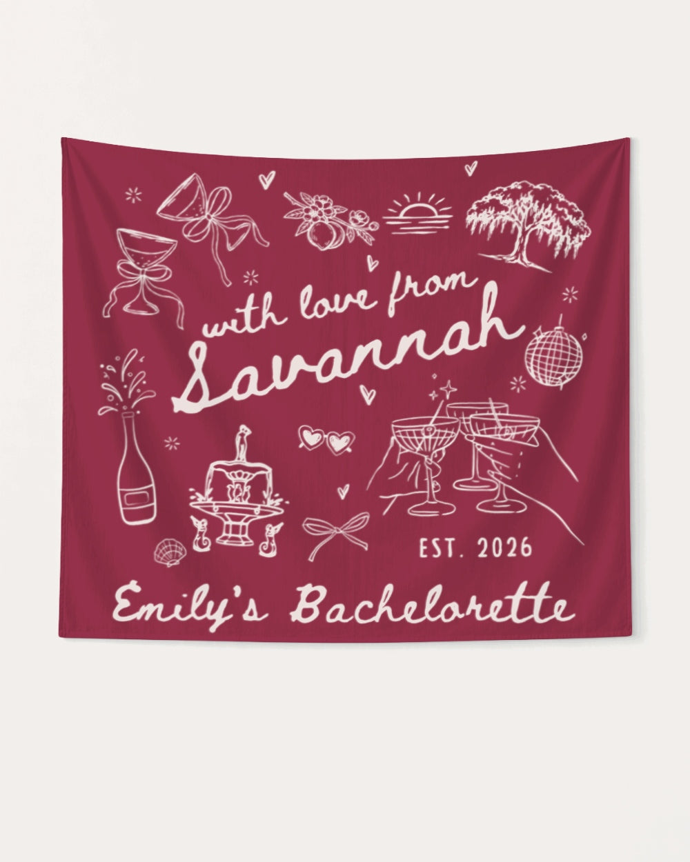 With Love from Savannah Banner Crimson
