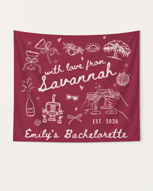 With Love from Savannah Banner Crimson