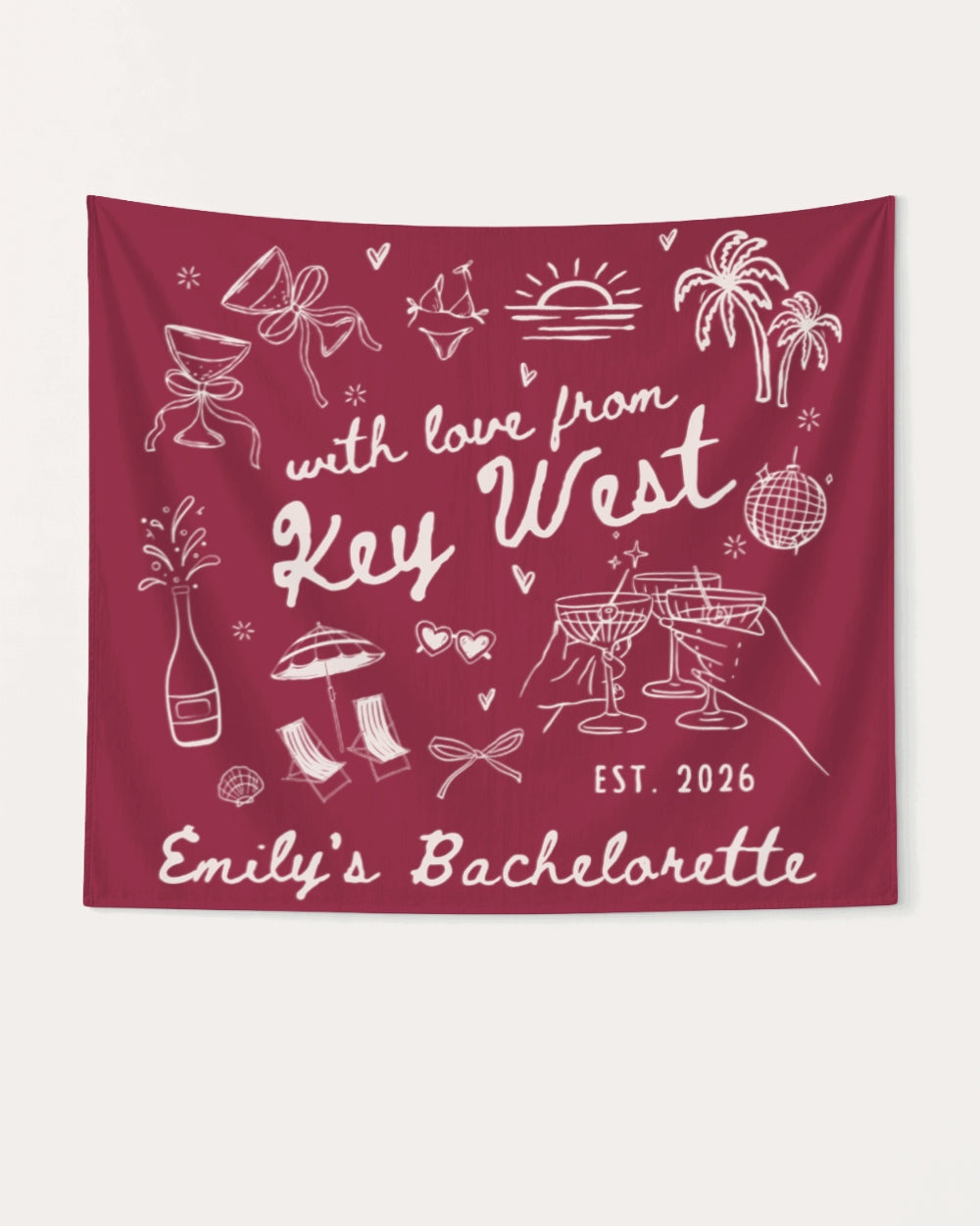 With Love from Key West Banner Crimson