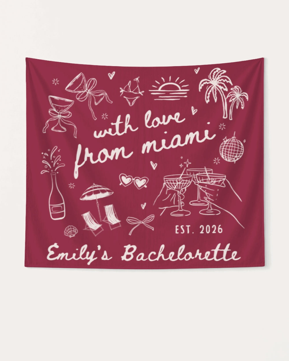 With Love from Miami Banner Crimson