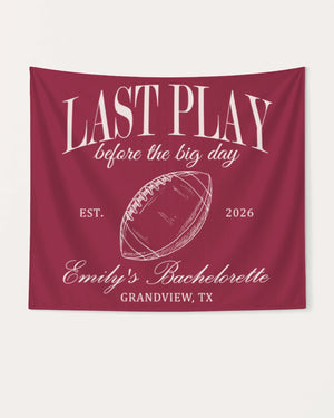 Last Play Before the Big Day - Football Banner Crimson