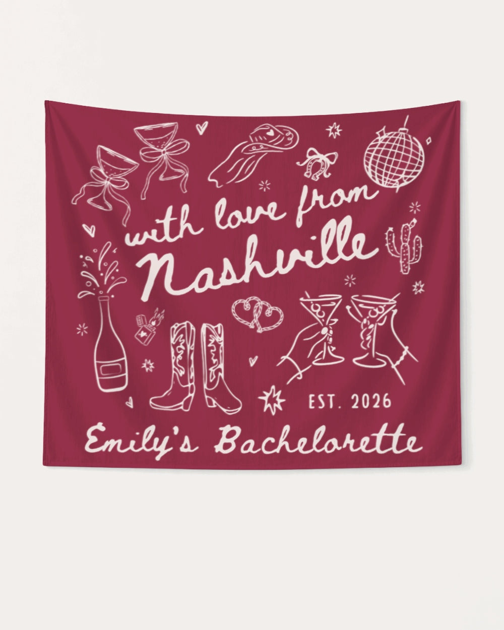 With Love from Nashville Banner Crimson