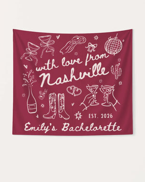 With Love from Nashville Banner Crimson