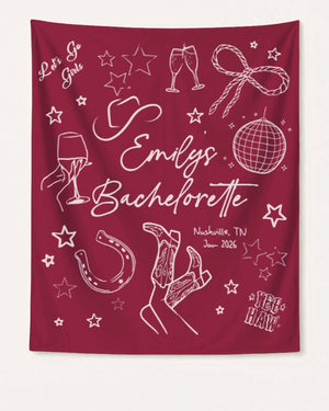 Let's Go Girls Disco Boots Banner Crimson